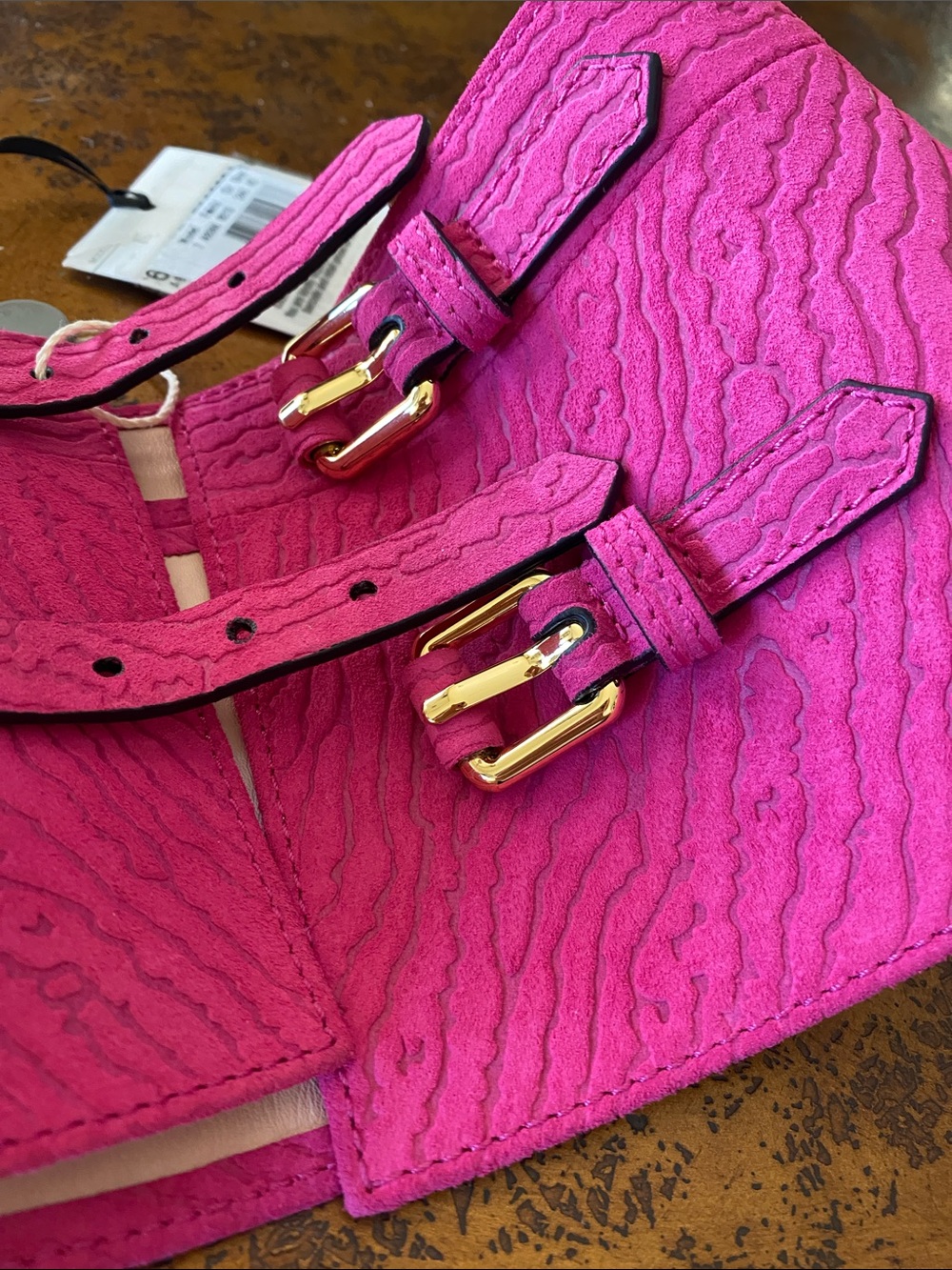 Moschino Couture pink leather belt Textured IT42